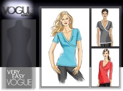 8477 SO EZ VOGUE PULLOVER STRETCH KNIT MOCK WRAP TOPS PATTERN 6-12 AND 14-16